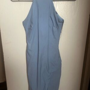 Elegant Blue Sleeveless Dress